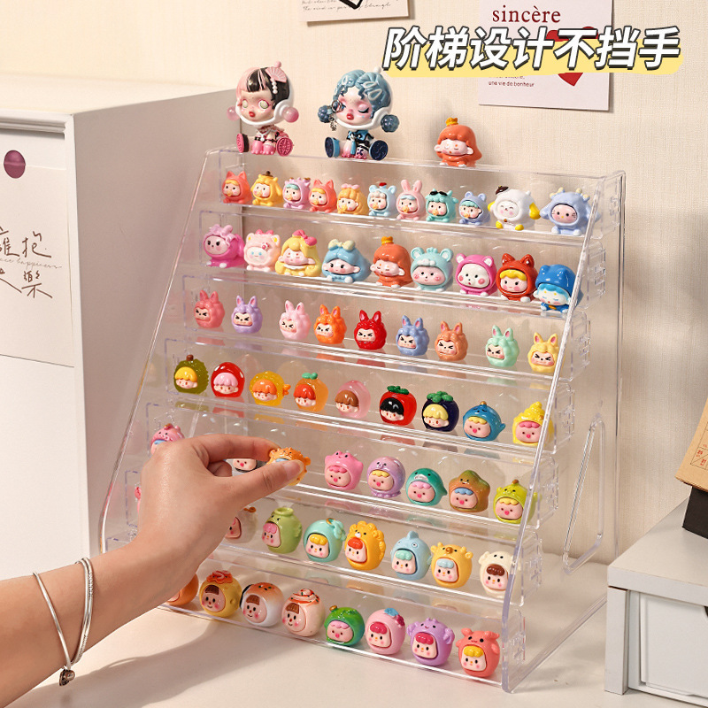 アクリルディスプレイスタンド透明多機能収納ボックスデスクトップブラインドボックスかわいい装飾品はしごディスプレイディスプレイスタンド|undefined