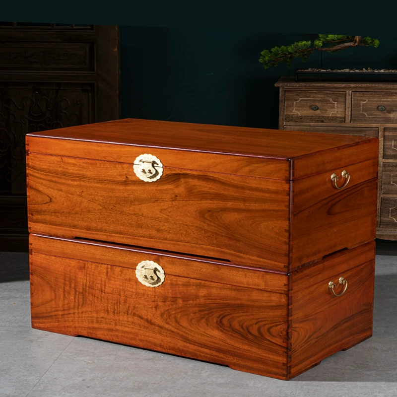 Большой ящик для хранения из цельного камфорного дерева для свадьбы, каллиграфии и живописи, приданого и свадебной одежды, с замком.