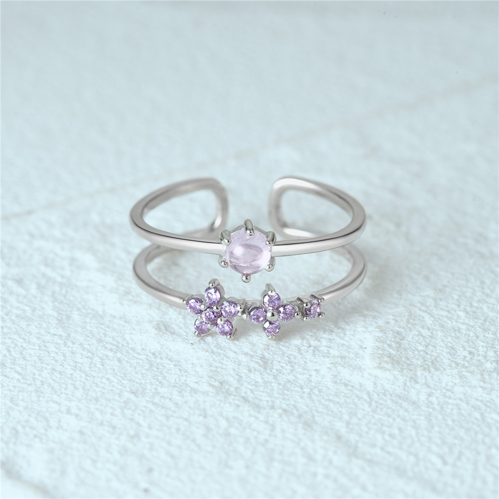 4g Weight Zircon Inlay Material Open Rings Classification Adjustable Ring Size 1 Piece Quantity Daily Occasion 925 Sterling Silver Material Geometric Pattern Women's Gender Plating, Inlay Design Simple Style Style 925 Sterling Silver Zircon Geometric Open Rings 35