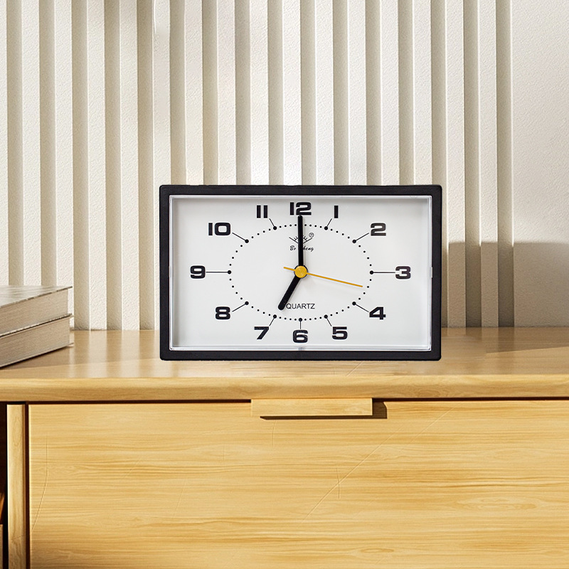 Reloj de escritorio despertador simple reloj de sala de estar reloj de asiento de plástico europeo silencioso dormitorio reloj de escritorio creativo reloj de niños reloj de péndulo image 3