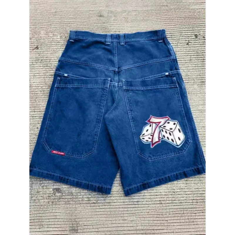 Denim skirt, men's basketball shorts hip-hop style, loose fit
