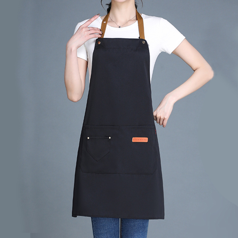 ケータリング用エプロン、カスタマイズされたロゴプリント、キッチン防水・耐油ウェイター作業服、ホルターネックロングエプロン|undefined