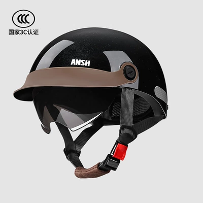 Explosions Star Black 3C Electric Motorcycle Summer Harley Ventilation Safety Fashion Men's and Women's Anti-fall Helmet Safety Helmet (Motosiklet kaskı (dəbilqə)) - xiaohongshus-hot-model-3c-certified-starry-sky-black