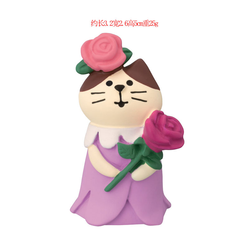 日本式猫ゼカ幸福バレンタインデー結婚プレゼントバラ猫ケーキ装飾樹脂工芸品小物|undefined