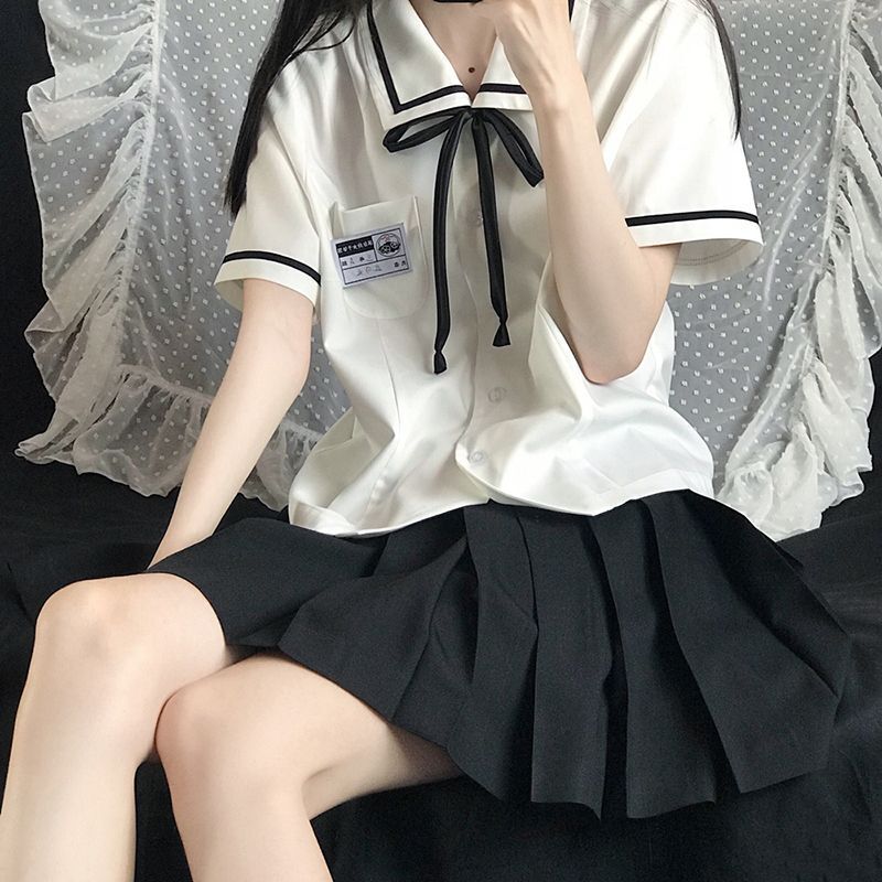 Jk Shirt for Women, Short-Sleeve Summer Japanese-Style College White Shirt, Korean Jk Uniform School Outfit Set for Women Jk Shirt for Women, Short-Sleeve Summer Japanese-Style College White Shirt, Korean Jk Uniform School Outfit Set for Women