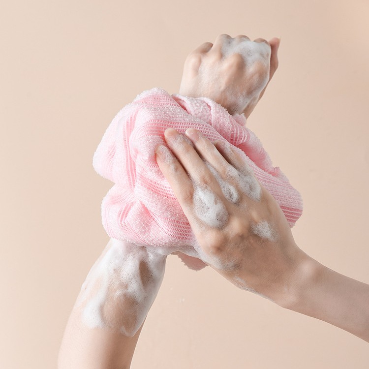 Toalla de baño de estilo japonés toalla trasera tira larga de barro Toalla de baño barro quitando Toalla de baño tira de tracción trasera femenina