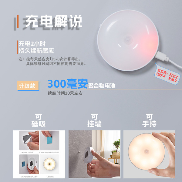 smart physiological induction LED electromagnetic night light