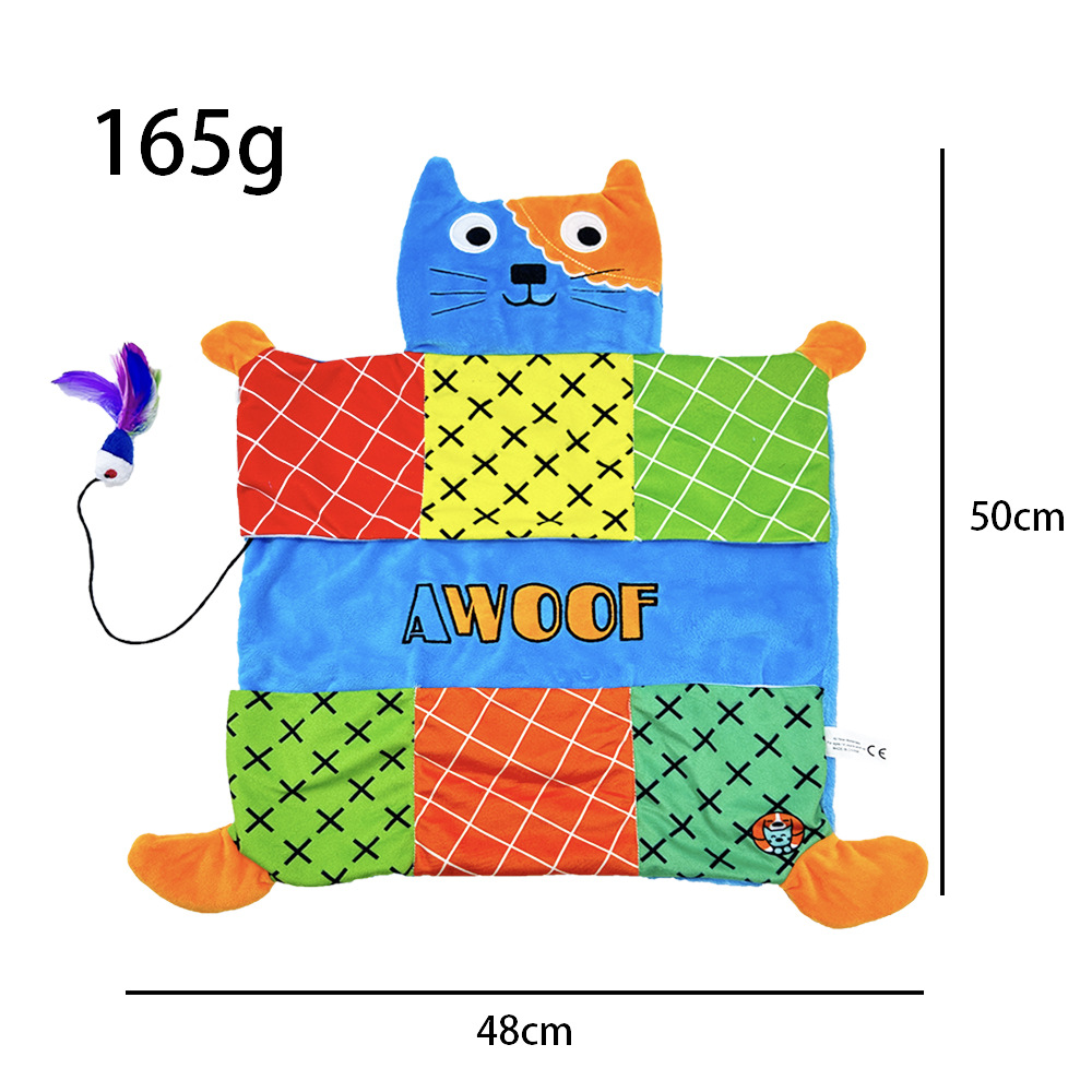 Lindo gato suave estera máquina lavable gato juguete interior gato perro interactivo mascota juguete arruga estera gato Manta