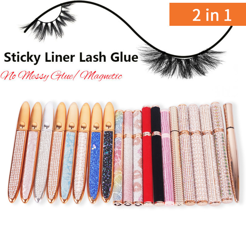 New Diamond Star Eyeliner Gel eyeliner non-glue self-adhesive eyelash a dual-use glue eyeliner_voghion.com