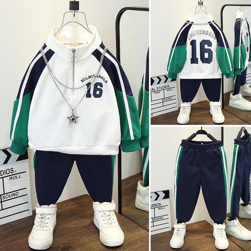 Hoodie set för pojkar vardagskläder för vår och höst_voghion.com