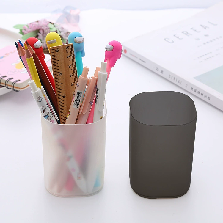 Креативный Простой пластиковый держатель для ручек Офисный Настольный ковш для хранения Многофункциональный студенческий канцелярский Круглый Ковш для ручек оптом