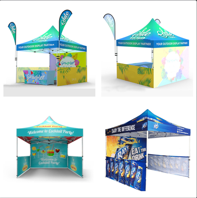 Carpa de publicidad al aire libre logotipo personalizado sombrilla impresión de eventos de exhibición publicitaria paraguas personalizado cuatro patas tienda de campaña