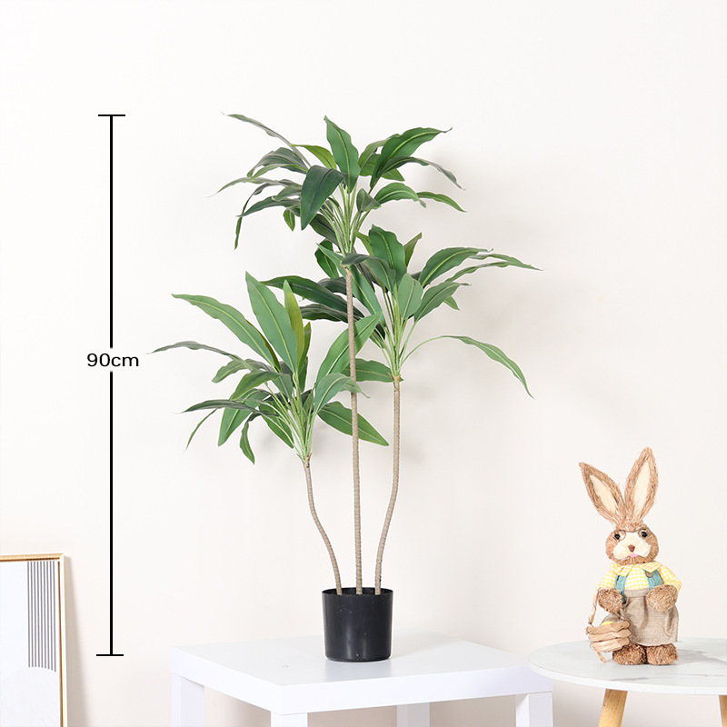 Simulación de plantación verde de plátano de bambú de tortuga grande planta de plantación de ventana interior diseño de ángulo de planta de árbol falso paisajístico
