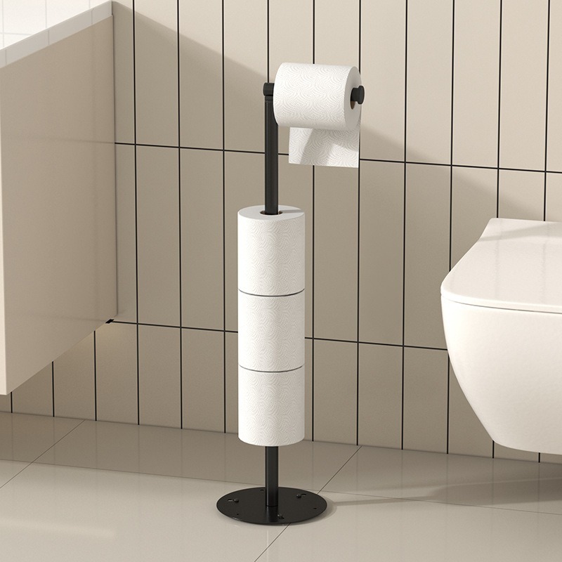 Bathroom Vertical Paper Towel Holder Toilet Paper Holder Multi-Functional Roll Paper Storage Rack Toilet Floor-Standing Paper Towel Storage Rack