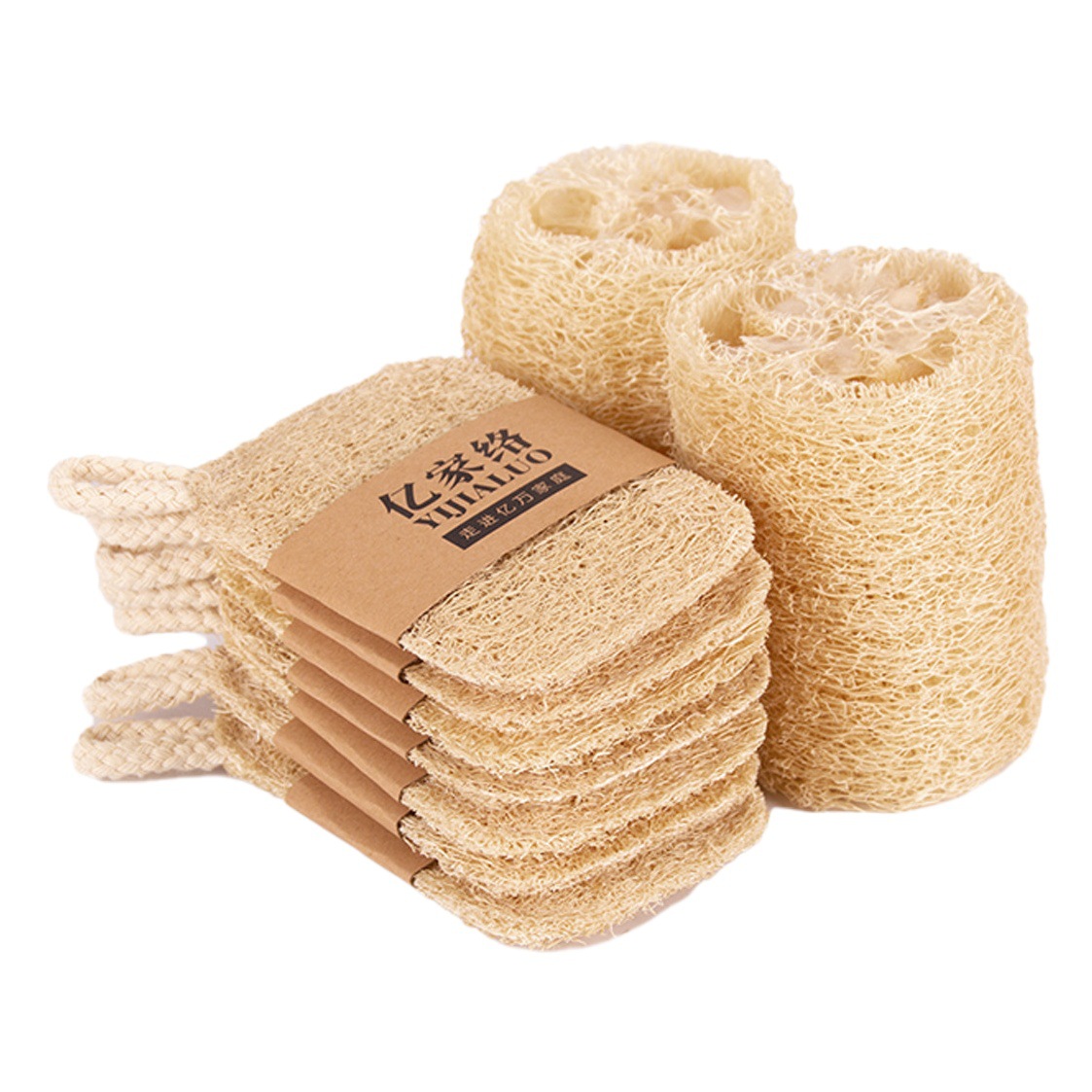 Natural primary color loofah whole root dishwashing brush pan oil boutique loofah pulp kitchen dishcloth soaked in water to drink