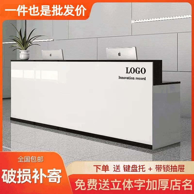 Luxury corner reception desk for bar, beauty salon, cash register, simple modern design for milk tea shop, hair salon, mall front desk, wholesale