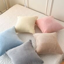 25牛奶绒抱枕秋冬新款纯色家居靠枕床上用品加厚保暖南通家纺批发