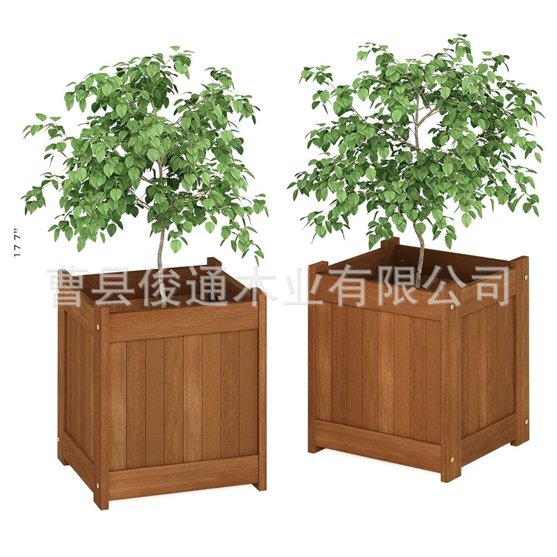 Деревянная пасторальная цветочная подставка комбинированная наружная перегородка зеленая цветочная коробка простой квадратный пол трава зеленая посадка забор