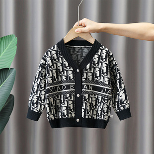 4135 children's cardigan sweater spring and autumn Western style boys' autumn handsome baby sweater boys' casual coat fashion