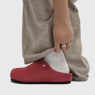 Soft-Soled Retro Non-Slip Half-Slip Flats-Soled Sandals, Fashionable and Casual Thick-Soled Korean Style Boken Shoes 45370 Long-Haired Red J
