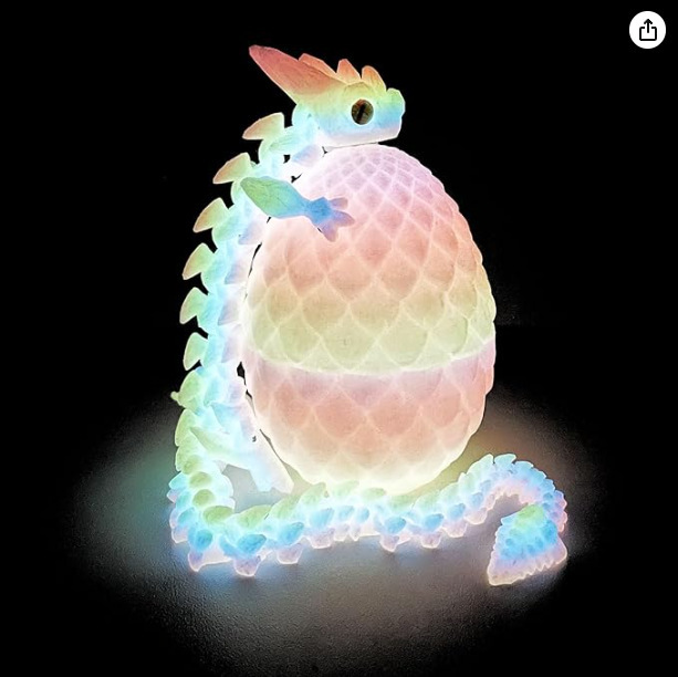 3D プリントアングルドラゴン少年のおもちゃの装飾品手作りシミュレーション動物モデルステッカー目発光ドラゴン関節可動|undefined