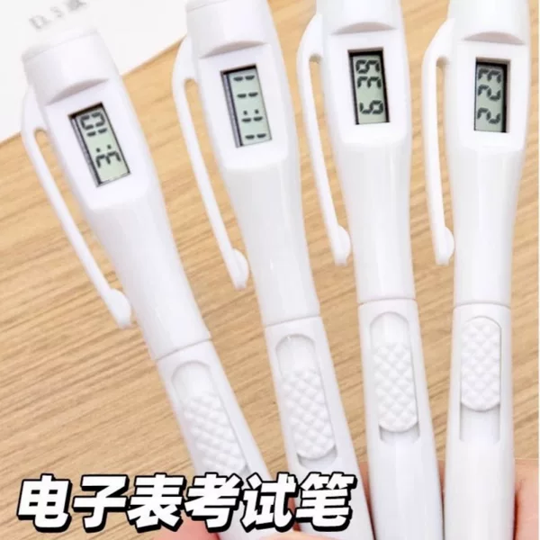 Electronic Clock! Press Gel Pen for Exams, Special Ballpoint Pen for Primary School Students, Junior High School Black Quick-Drying Brush Pen