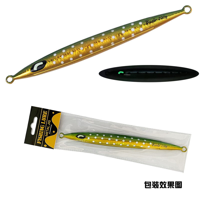 Luya biónico agudos Placa de hierro luminoso plomo pescado lento sacudida luminosa mar pesca noche pesca barco de pesca caballa hairtail cebo de pesca