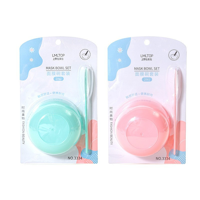 Juego de seis piezas de herramientas para mascarillas faciales Lamela: tazón, aplicador, brocha, cuchara para mascarillas, modelo 9064, mismo modelo que en salones de belleza.
