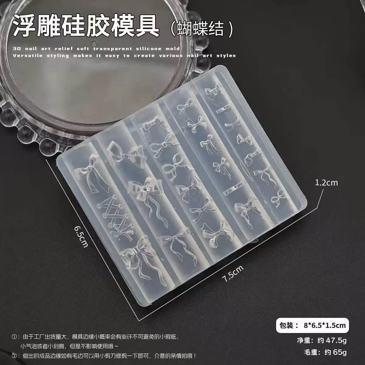 Molde de silicona para uñas transfronterizas, encaje francés, dibujos animados, flores, tulipanes, mariposas, uñas, joyas, herramientas al por mayor