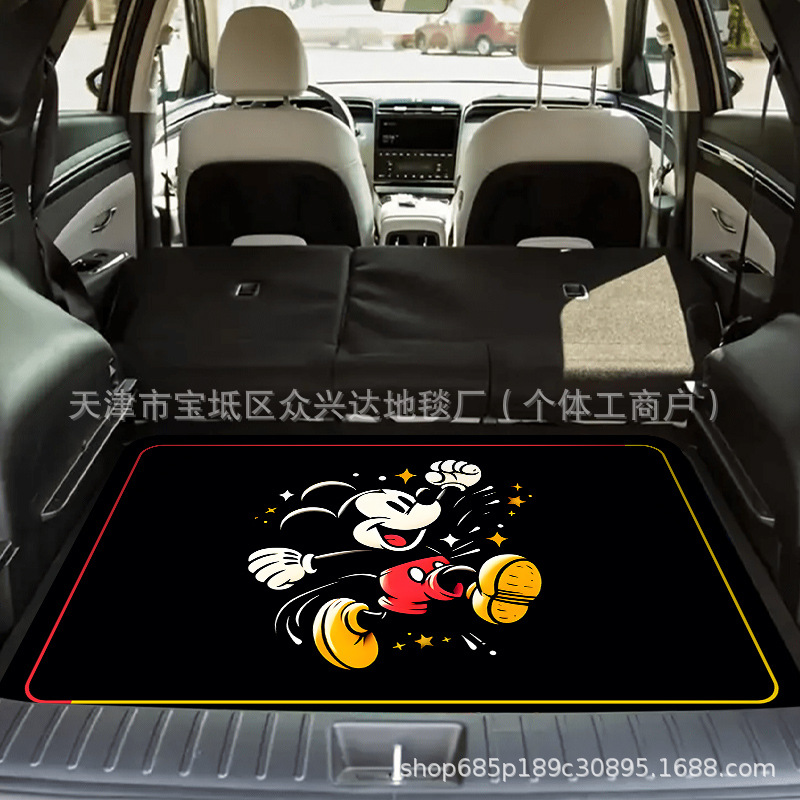 Cross-border Mickey Minnie trunk decorative anti-slip mat car dust cover mat items dirty mat in stock can be sent on behalf