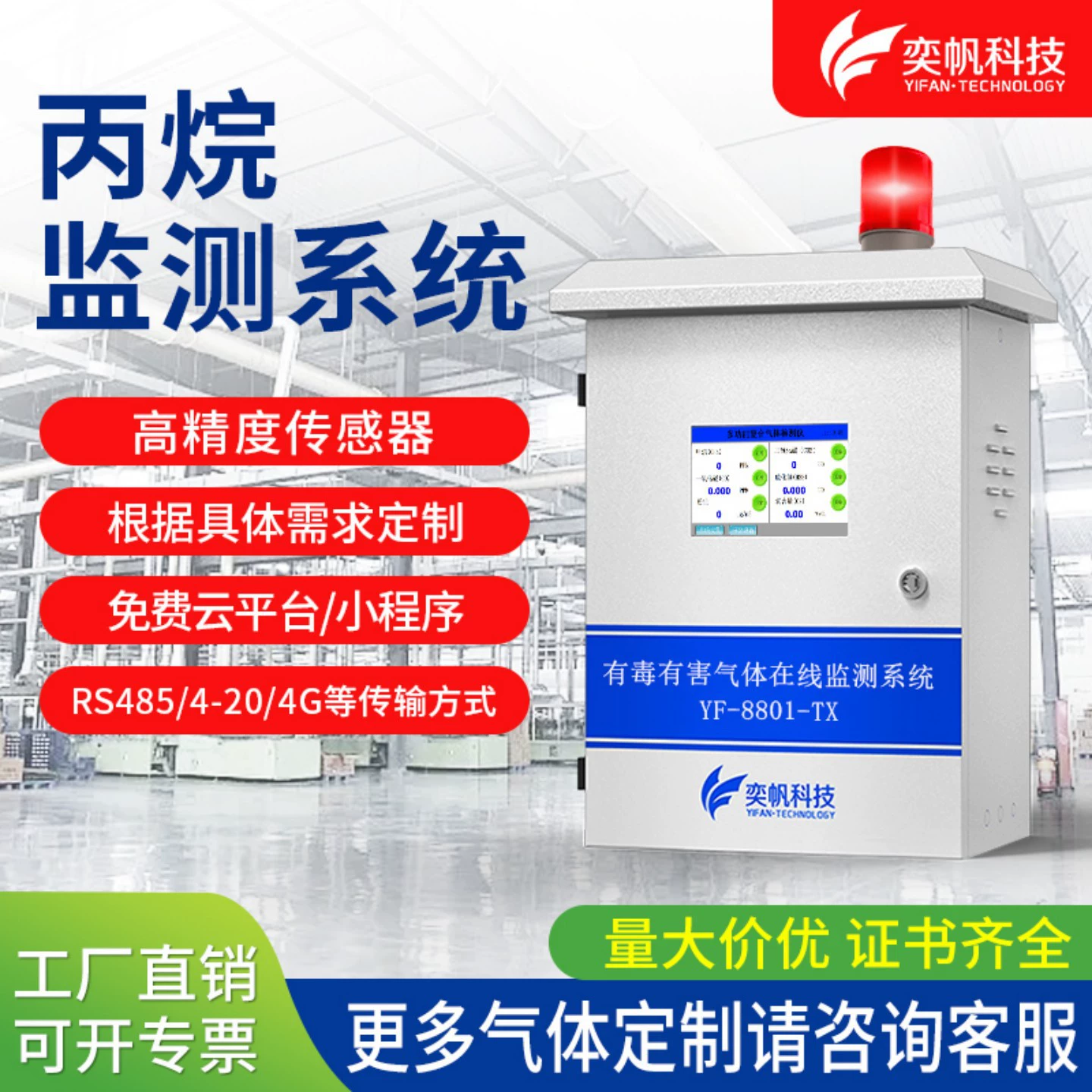 Детектор утечки пропана, этанола, метана и сжиженного нефтяного газа с звуковым и световым сигналом, сигнализация пропана