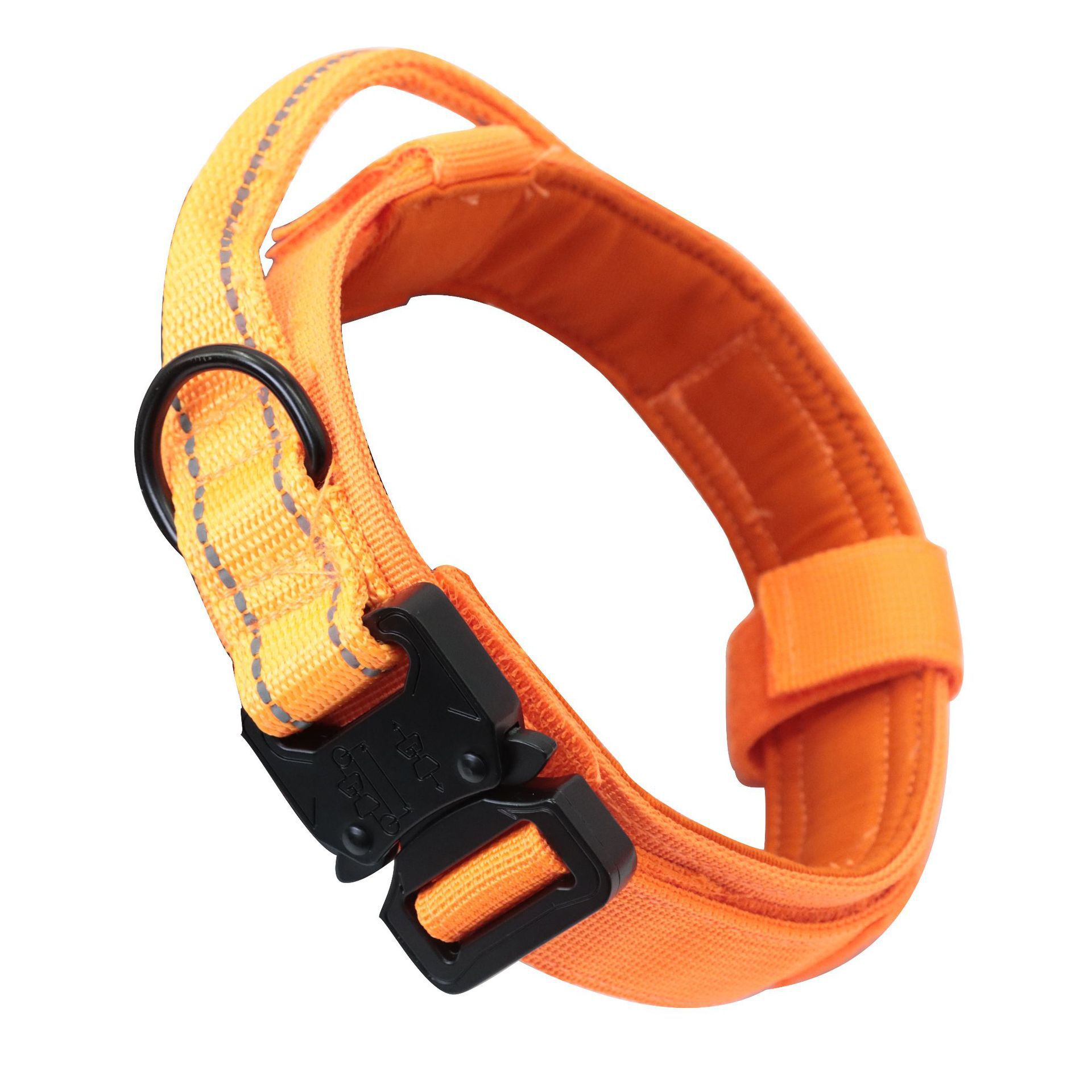 Collar de perro táctico-naranja reflectante L-grande