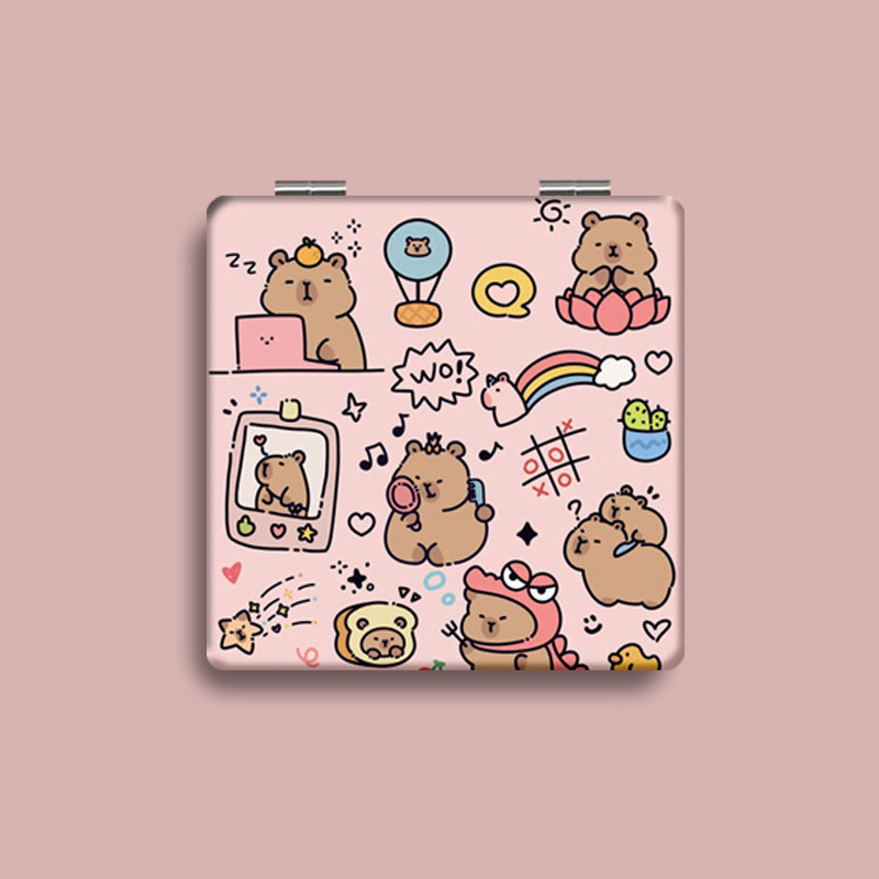 Lindo espejo pequeño Sanrio Kulomi espejo de maquillaje portátil de alto valor espejo de maquillaje portátil dormitorio de estudiantes espejo de maquillaje plegable