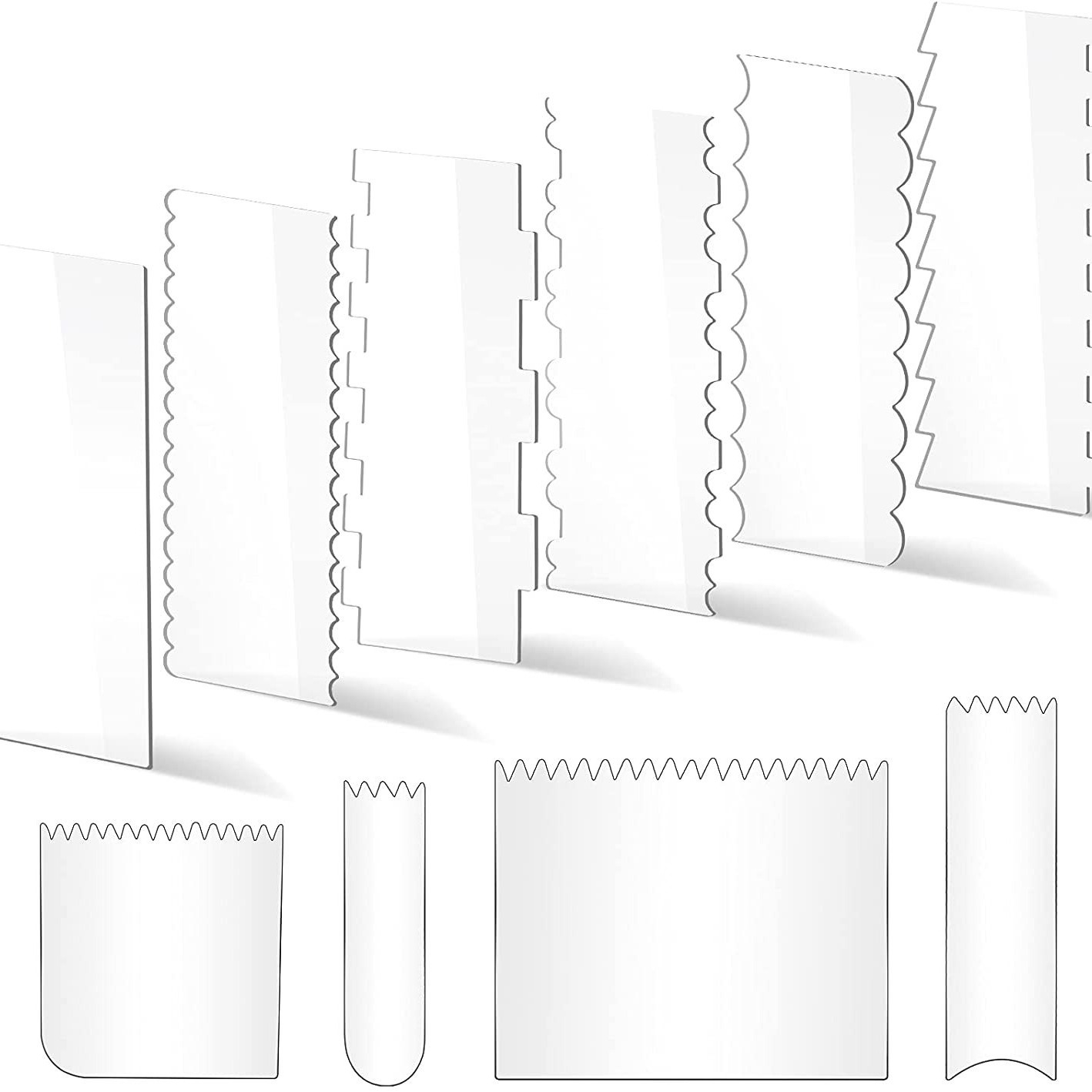 10件套透明亚克力蛋糕刮刀套装 DIY蛋糕边缘平滑刮板厨房烘焙工具