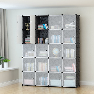 Simple Wardrobe Modern Simple Resin Adult Steel Frame Folding Assembled Fabric Wardrobe Solid Wood Combination Storage Cabinet