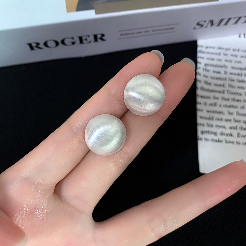 925 sterling silver frosted glossy earrings 2023 new trendy elegant socialite high-grade cold style earrings