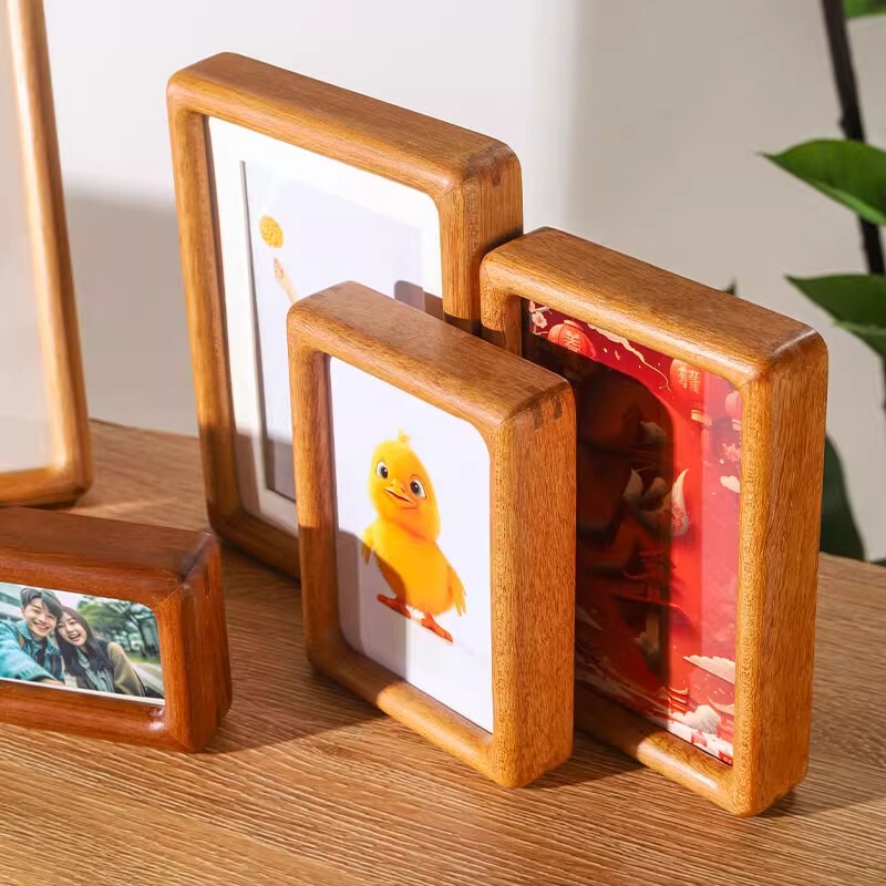 Solid wood photo frame table black walnut mortise and tenon rounding 6 7 8 A4 inch couple picture frame wall hanging high sense empty frame