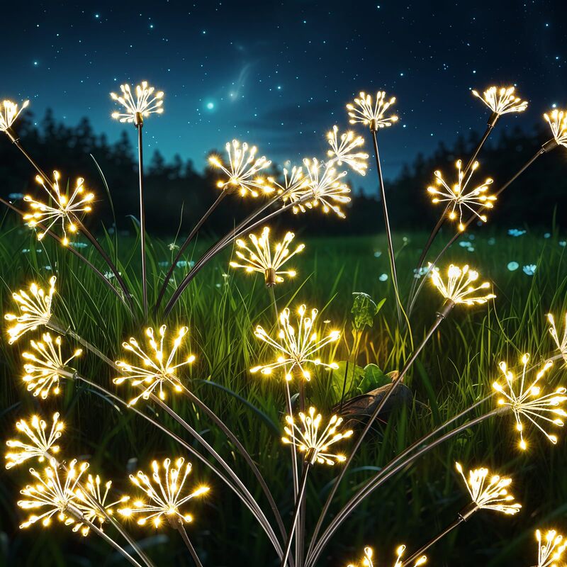 Led Copper Wire Flower Explosion Star Solar Ground Plug Firefly Lamp Courtyard Decoration Outdoor Festival Fireworks Atmosphere