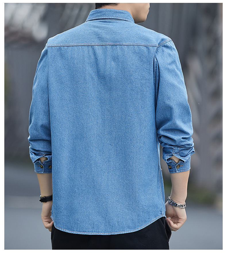 Herren Denim Hemdjacke Aus Baumwolle Für Frühling Und Herbst_voghion.com