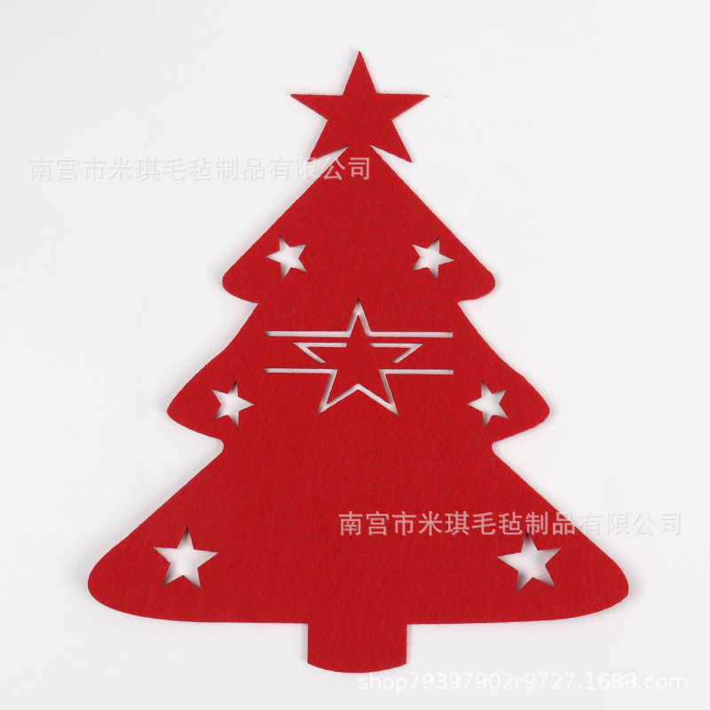 クロスボーダーフェルトナイフフォーク食器セットクリスマス食器棚フェルトクリスマスツリー食器袋祝日用品|undefined