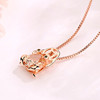 Crystal, golden pendant, accessory, for luck, pink gold, champagne color, with gem