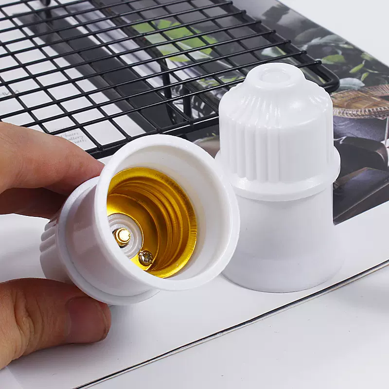 27螺口灯头灯座灯泡灯口灯头加厚E27螺口节能e27家用罗口吊灯悬吊