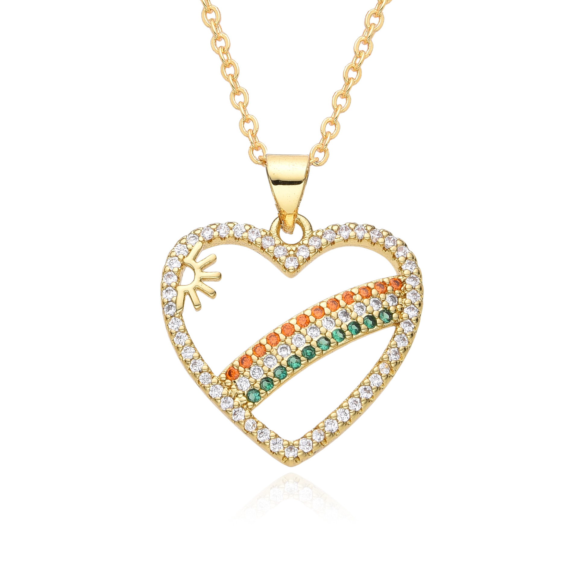 12g Weight Copper Pendant Material Zircon Inlay Material Pendant Necklace Classification Copper Chain Material 1 Piece Quantity Holiday, Daily Occasion Copper Material Heart Shape Pattern Women's Gender Inlay Design Casual, Simple Style Style Copper Inlay Heart Shape Zircon Pendant Necklace 6