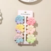 #7 Mixed color A style [6-piece set with card] 4cm white dot splash ink five-petal flower style
