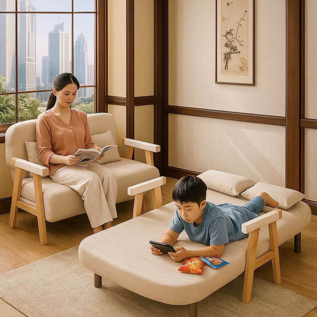 折叠沙发床家用躺睡两用实木多功能小户型网红款单人双人床伸缩床