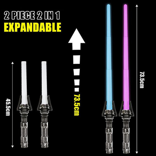 Cross-border foreign trade two-in-one retractable light saber Star Wars seven-color retractable flashing sword novelty and unique light-up toy