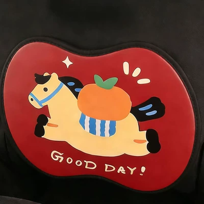 Cute Cartoon Pony Car Seat Chair back anti-kick pad - orange-pony