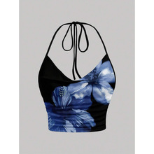 U 16662 Halter print backless vest �첱ӡ��¶�����ñ���