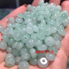 翠玉色玉珠普通氷種そろばん珠8m平安ボタンdiy編組石英岩質玉散珠