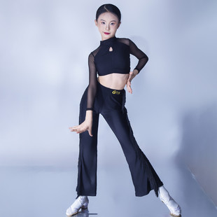 Gtydance2025 New Latin Dance Clothing Girls Summer Training Clothing Modern Suit Pants L25103